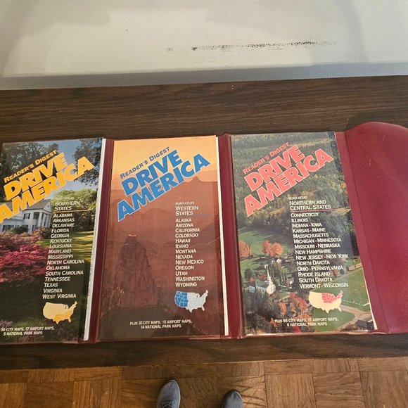 Reader’s Digest DRIVE AMERICA Road Atlas 50 States, 3 Book Set with Folder - Picture 1 of 6